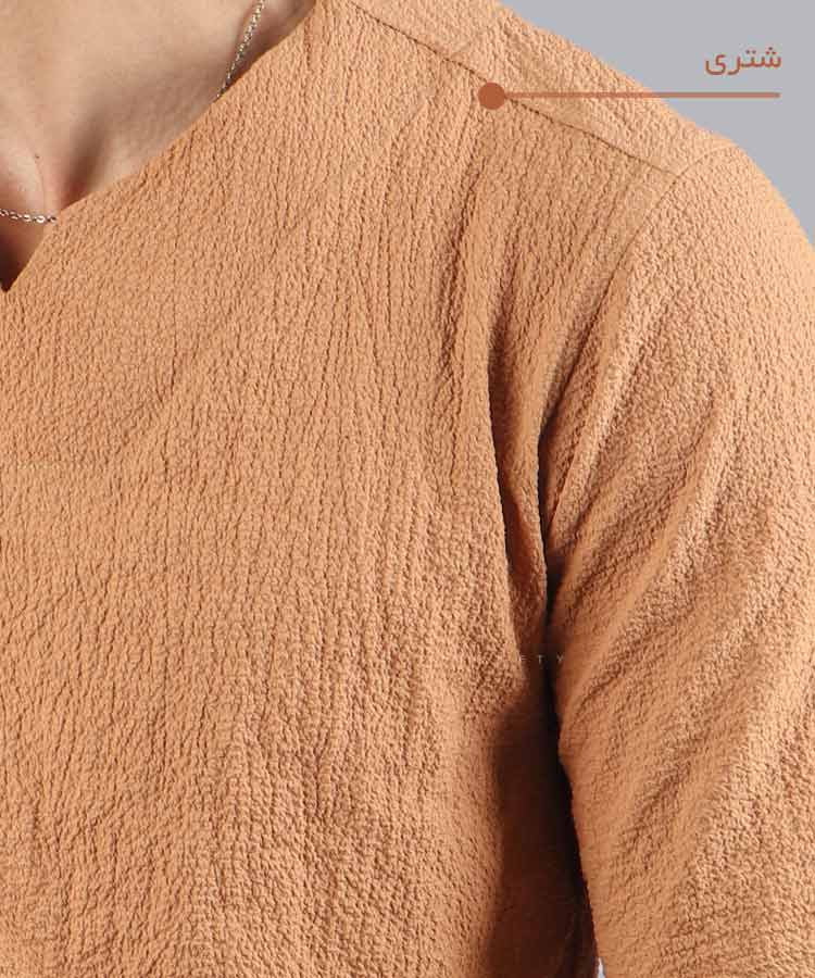                                   تیشرت لش 5245                                                                                                 شتری طوسی روشن دودی کرم سبز تیشرت کوبایی 5245  - تصویر 4