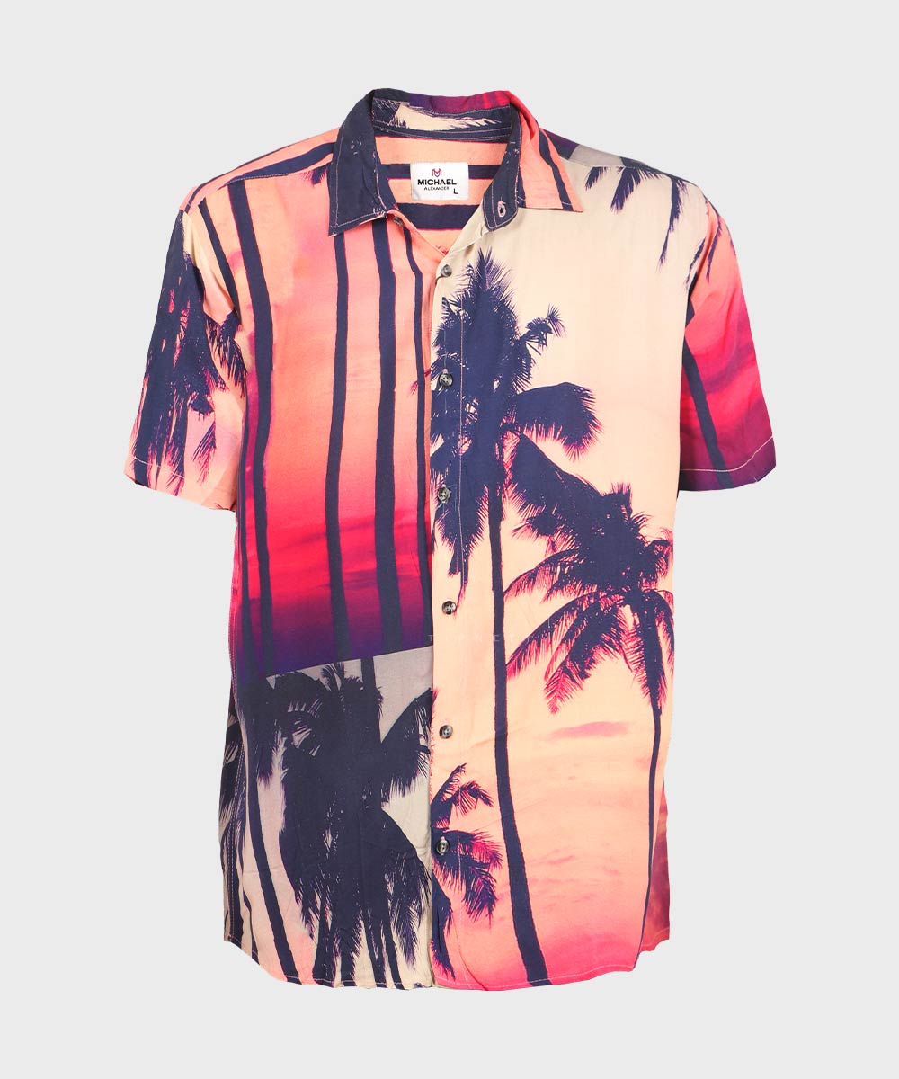 پیراهن مردانه هاوایی آستین کوتاه کد 2032