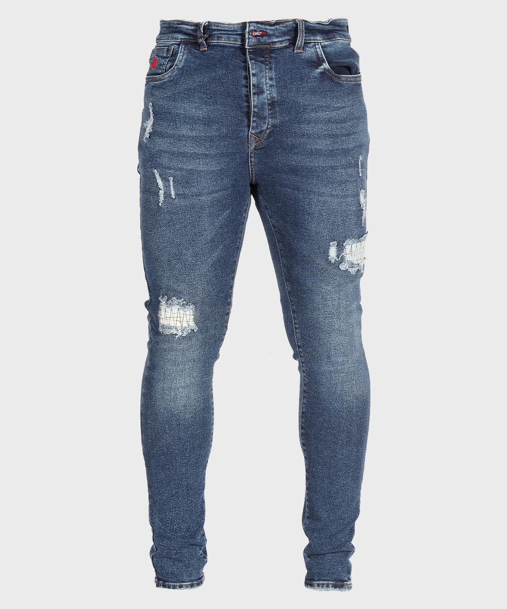             سورمه ای         آبی تیره شلوار جین اسکینی 4177  - تصویر 3