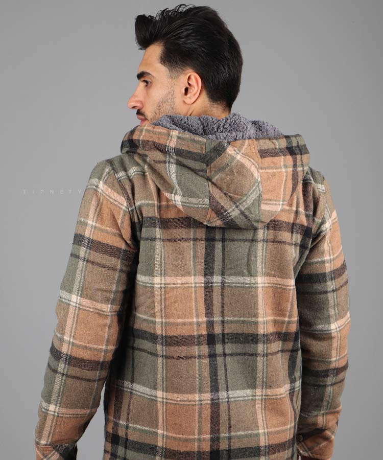 کاپشن مردانه پشمی طرح چهارخانه 1330