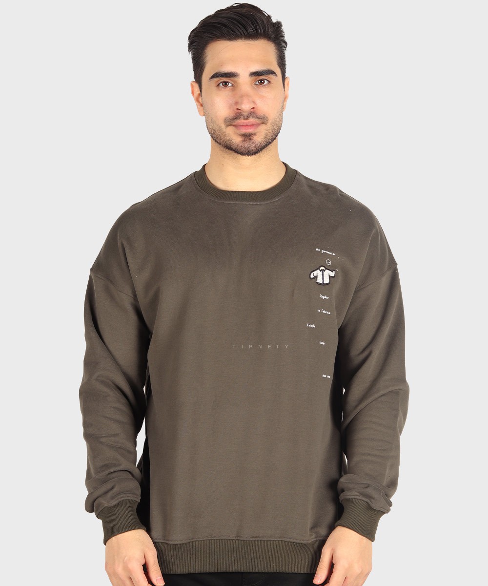         سورمه ای لجنی قرمز پاییزه پلیور 1786  - تصویر 4