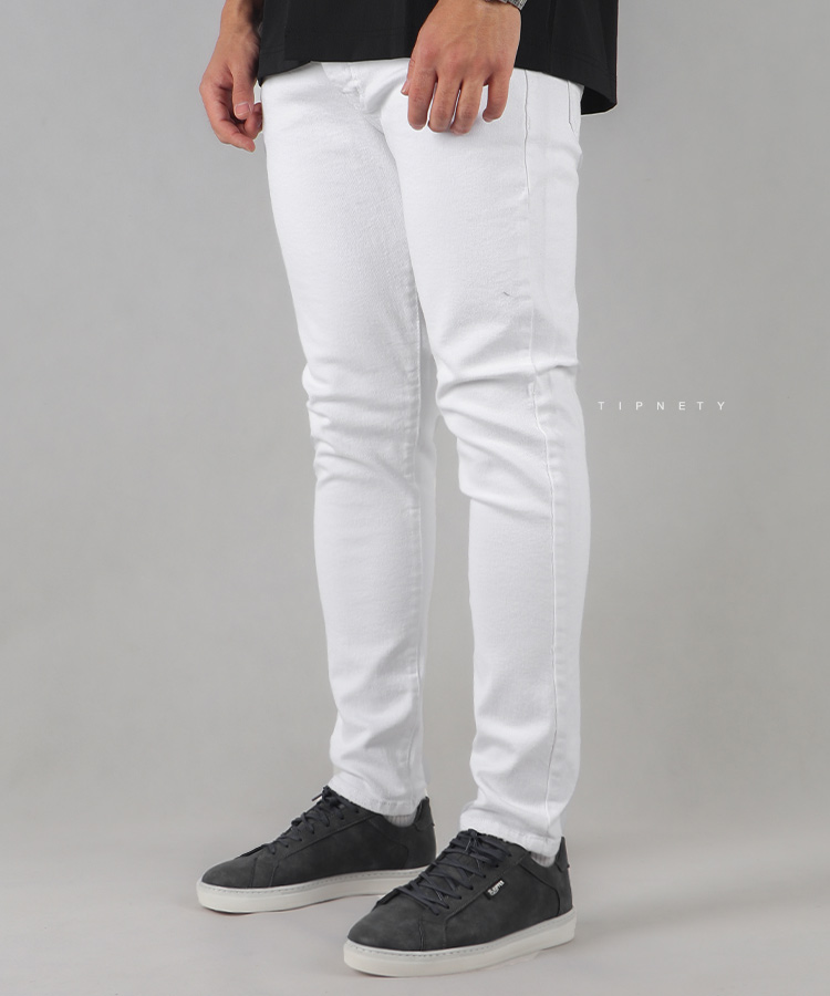 شلوار جین اسکینی مردانه سفید 0454