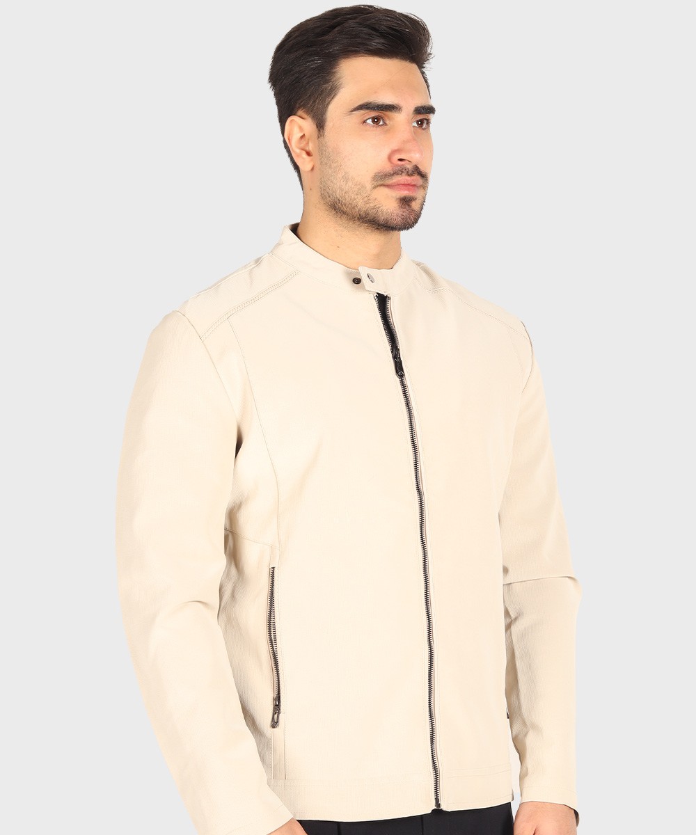 شکلاتی استخوانی مشکی زمستانه کت چرم 6026  - تصویر 5