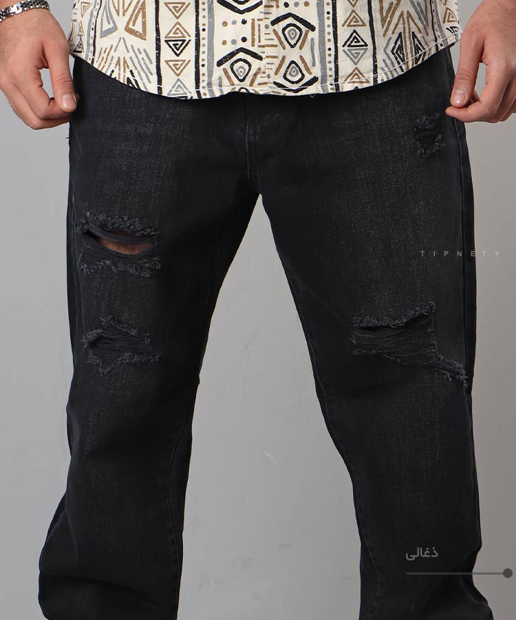 شلوار جین مام استایل مردانه زاپ دار 7019