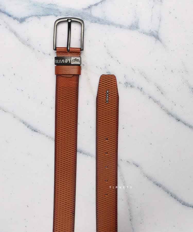 کمربند مردانه عسلی 0349