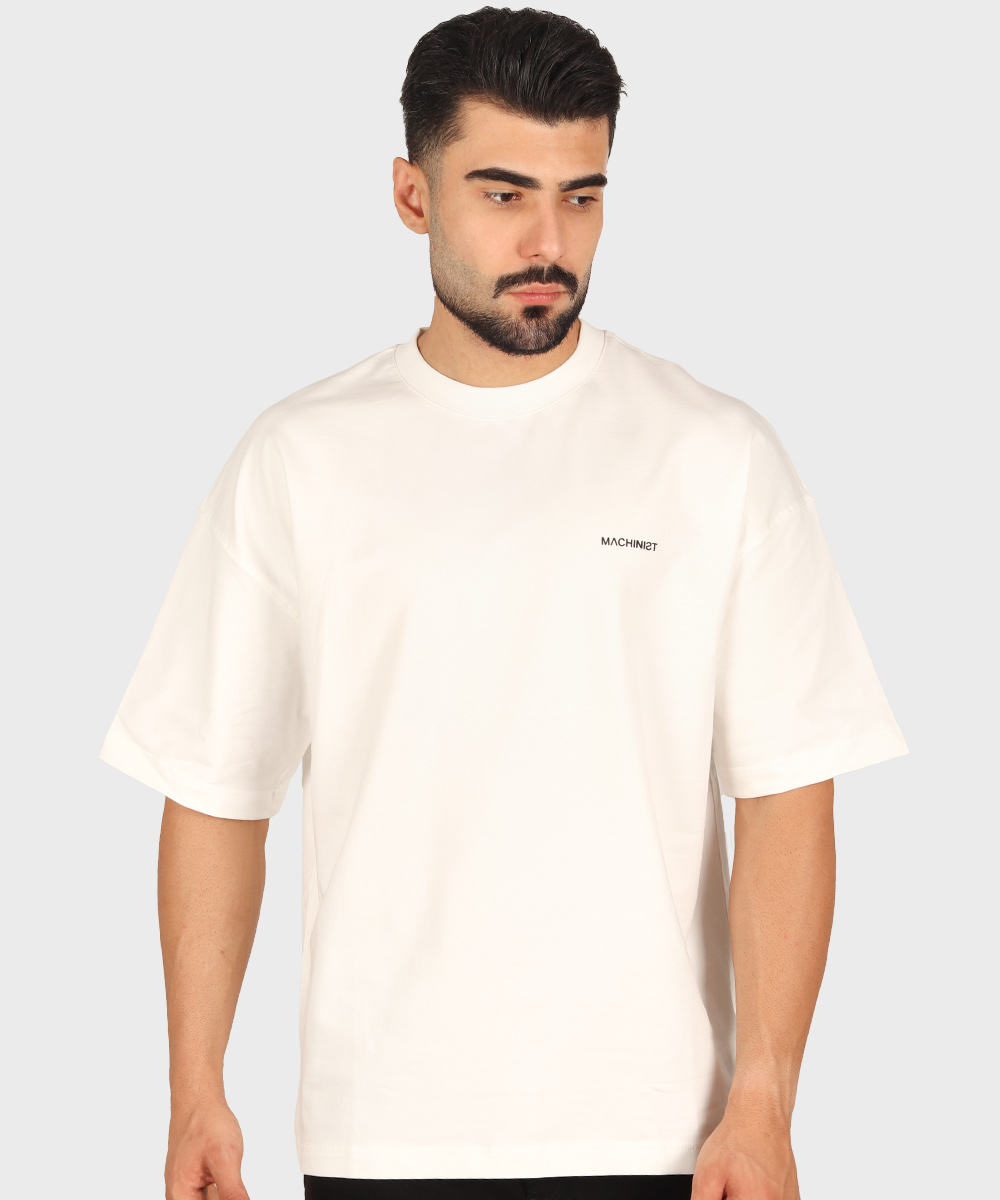 تیشرت لش سفید ساده برند ماچینیست 1789