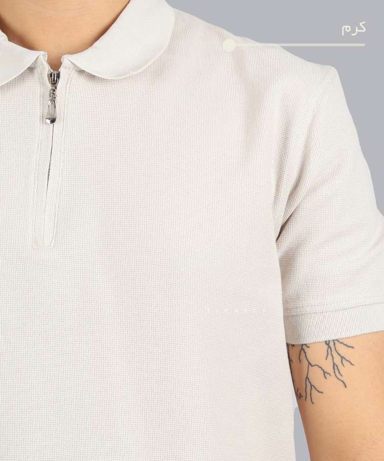                                                                                 قهوه ای کرم سفید تیشرت یقه دار 3222  - تصویر 5
