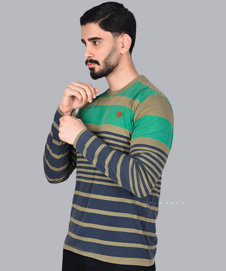                                                                                 خاکی طوسی سبز کرم پاییزه تیشرت 0909  - تصویر 3