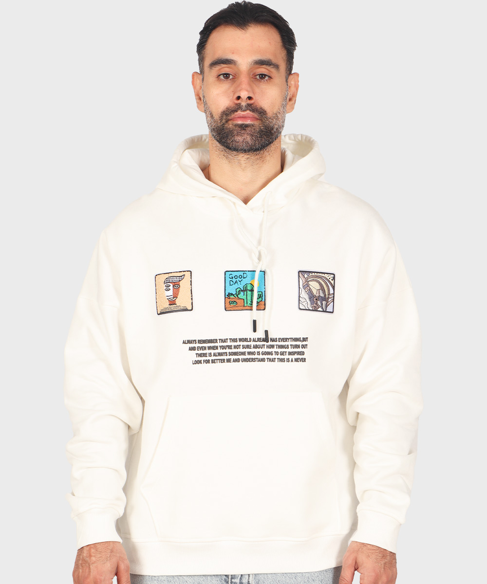 هودی سفید طرحدار اسپرت 1765