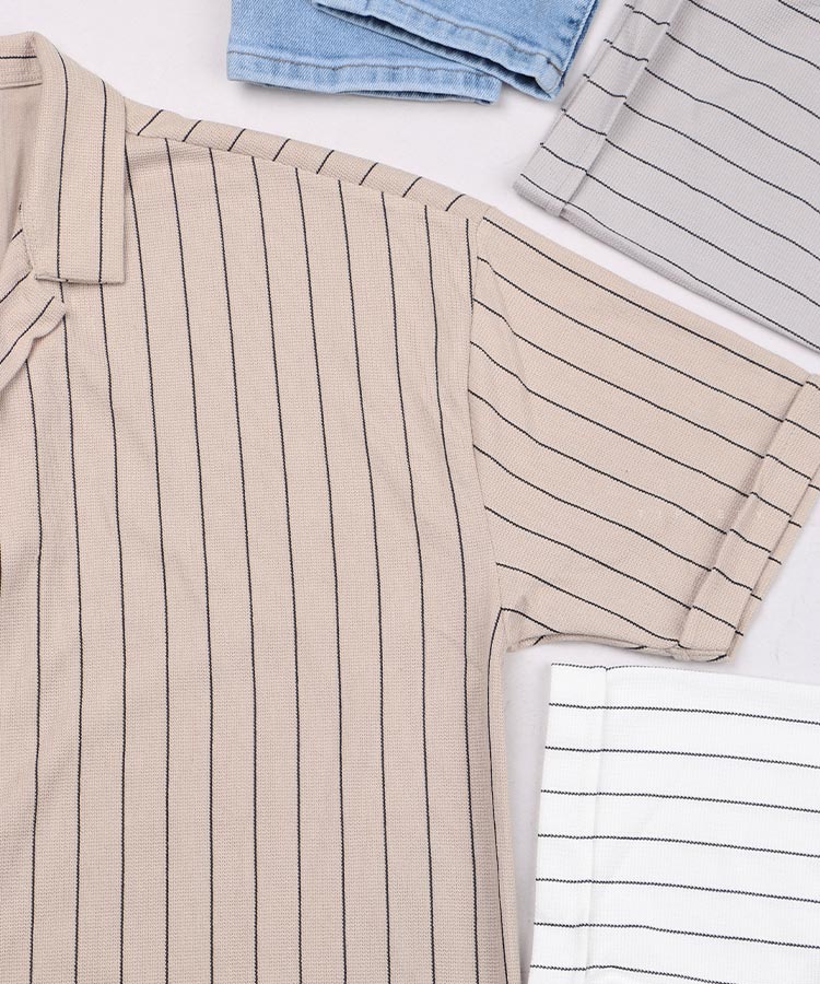 پیراهن یقه انگلیسی راه راه برند مراکش 1740