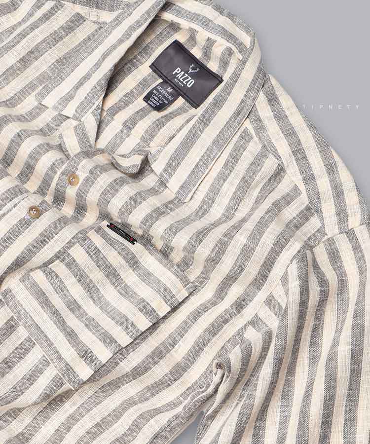 پیراهن یقه انگلیسی مردانه راه راه 0864