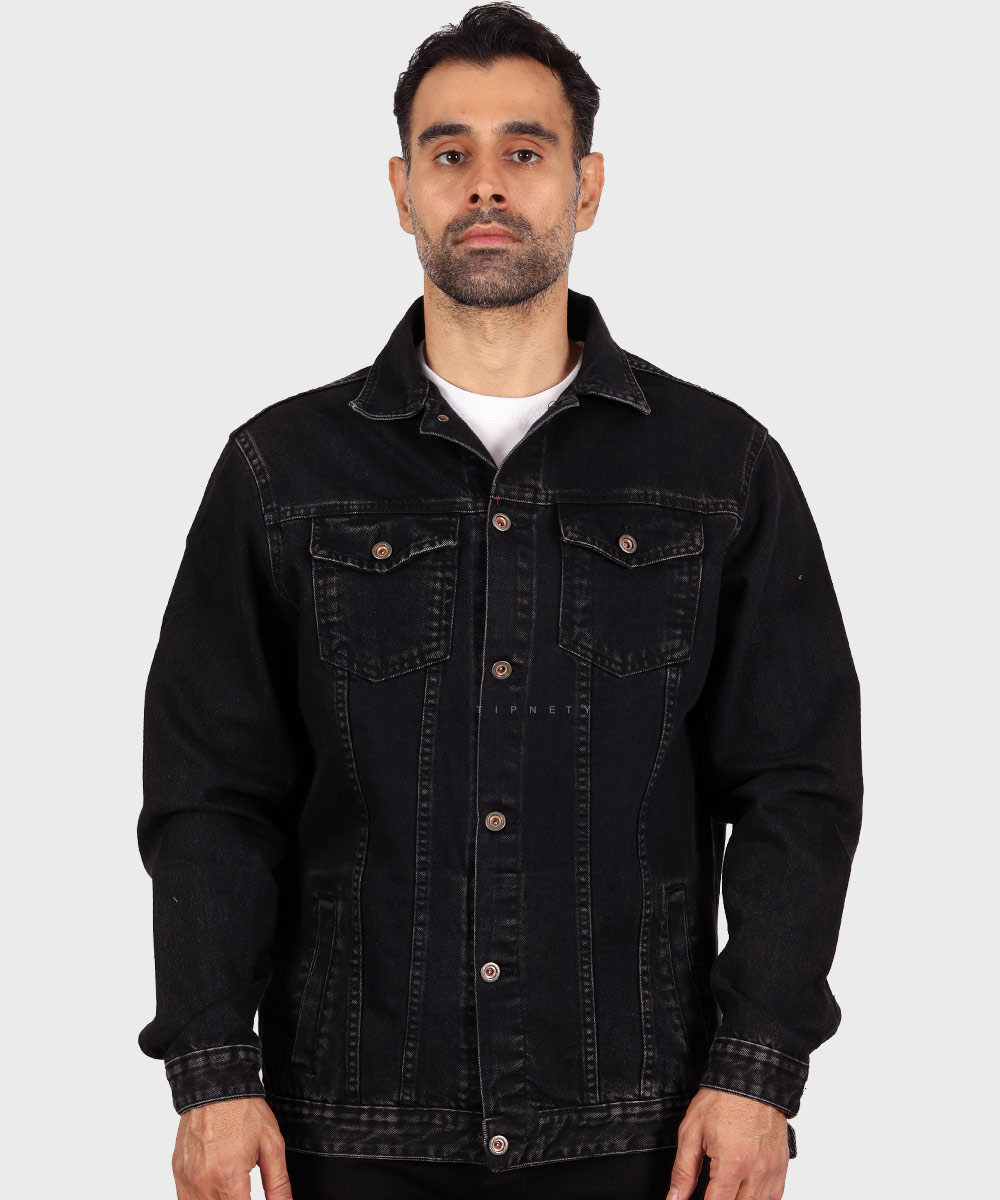 کت جین ذغالی ساده 0264