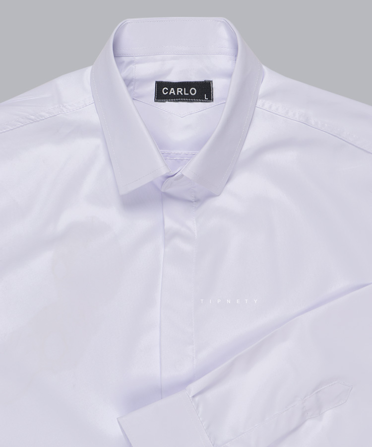 پیراهن سفید مردانه آستین بلند 0900