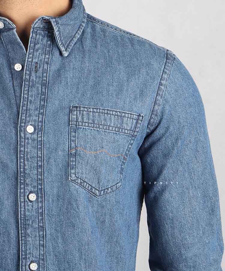                                                     آبی پیراهن آستین بلند فیت 6042  - تصویر 3