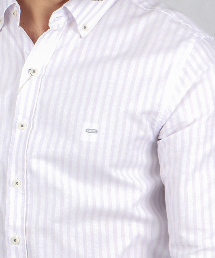 پیراهن مردانه آستین بلند راه راه 8830