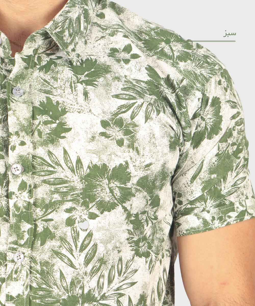             شکلاتی سورمه ای مشکی سبز دودی پیراهن آستین کوتاه فیت 0935  - تصویر 5