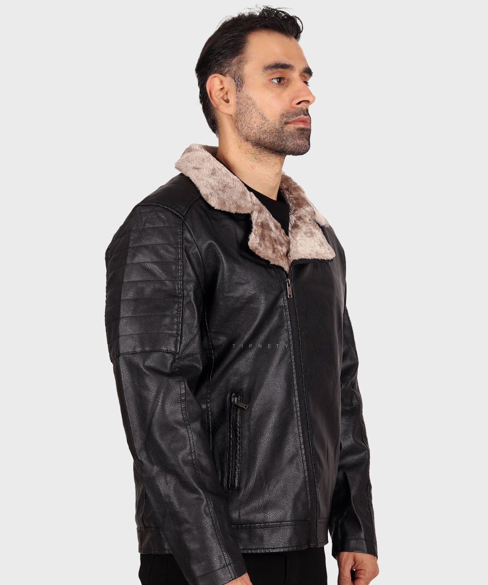         مشکی زمستانه کت چرم 2266  - تصویر 6