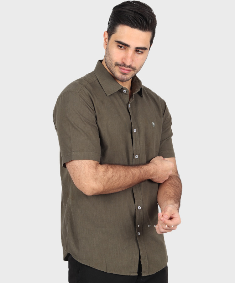                     لجنی زیتونی سبز آبی روشن آبی تیره سفید صدری سورمه ای خاکی پیراهن آستین کوتاه فیت 0876  - تصویر 10