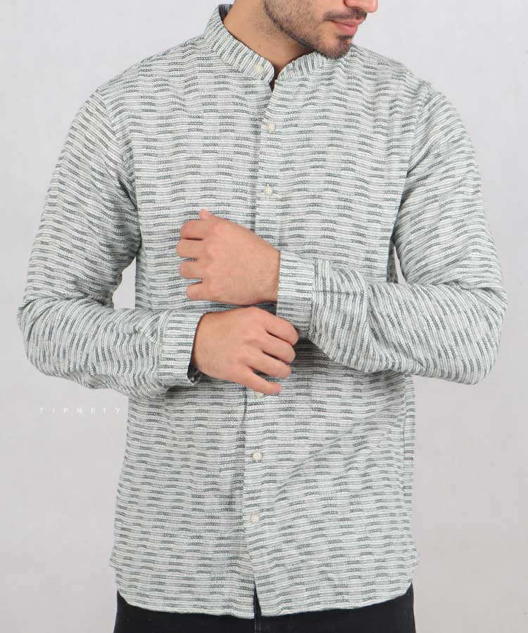 پیراهن مردانه آستین بلند کنفی 0234