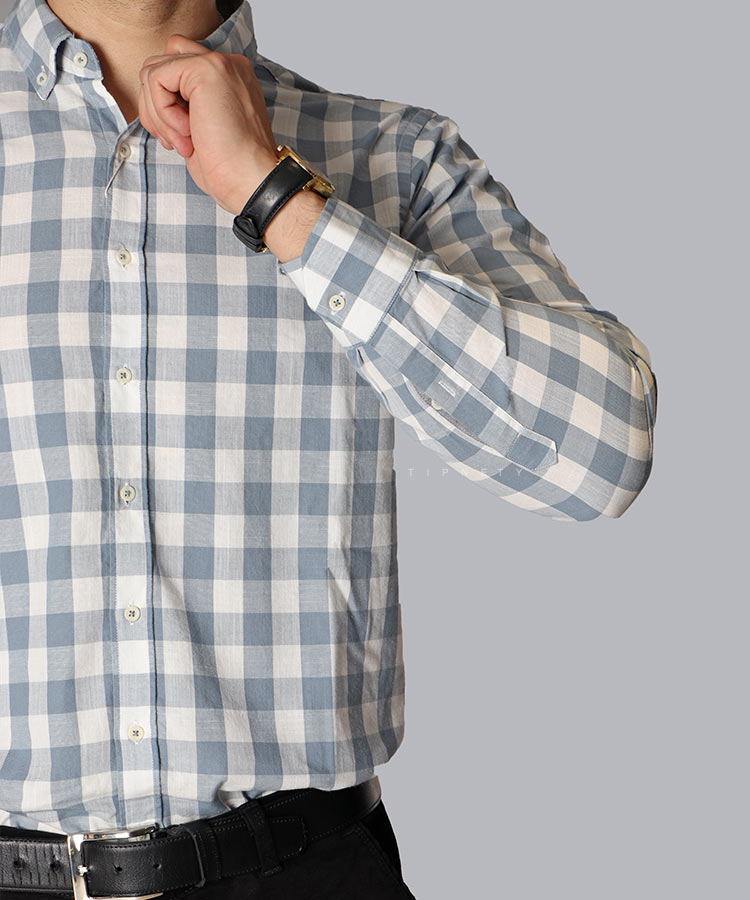 پیراهن مردانه آستین بلند چهارخانه 0918