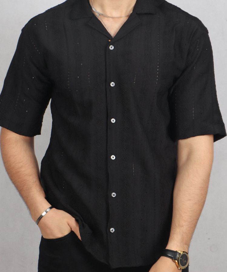 پیراهن یقه انگلیسی مردانه کنفی 0332