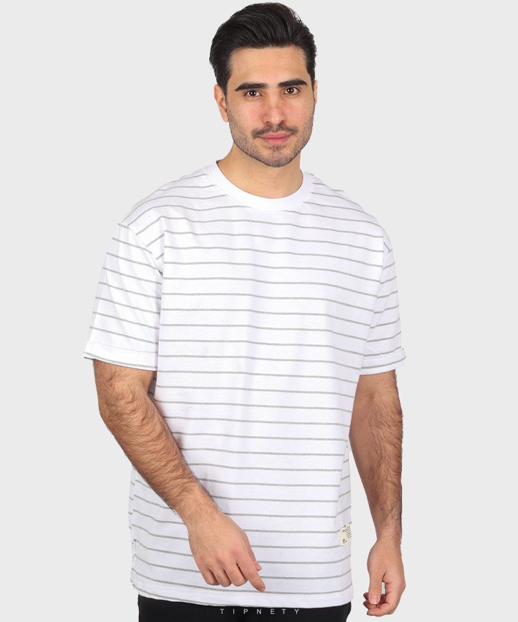                                         کرم طوسی سفید سورمه ای تیشرت لش 1546  - تصویر 4