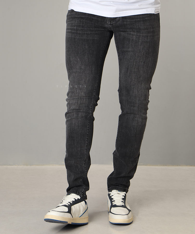 شلوار جین اسلیم مردانه ذغالی 4046