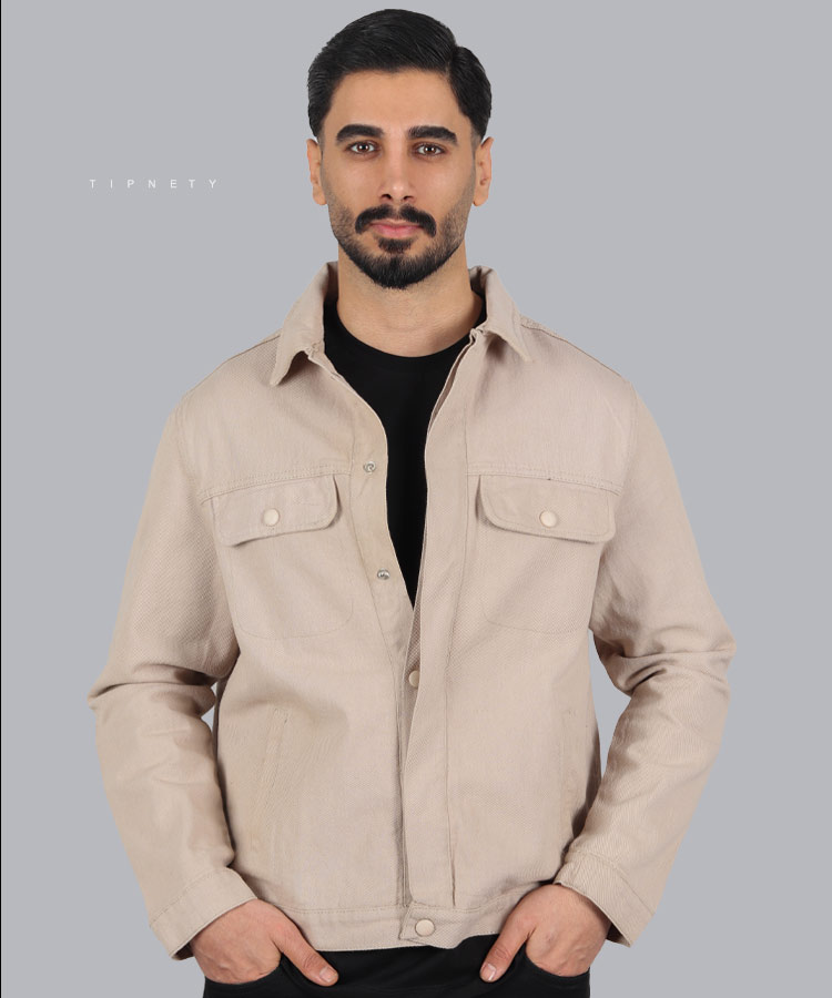                                               سفید کرم زمستانه کت جین 5830  - تصویر 3