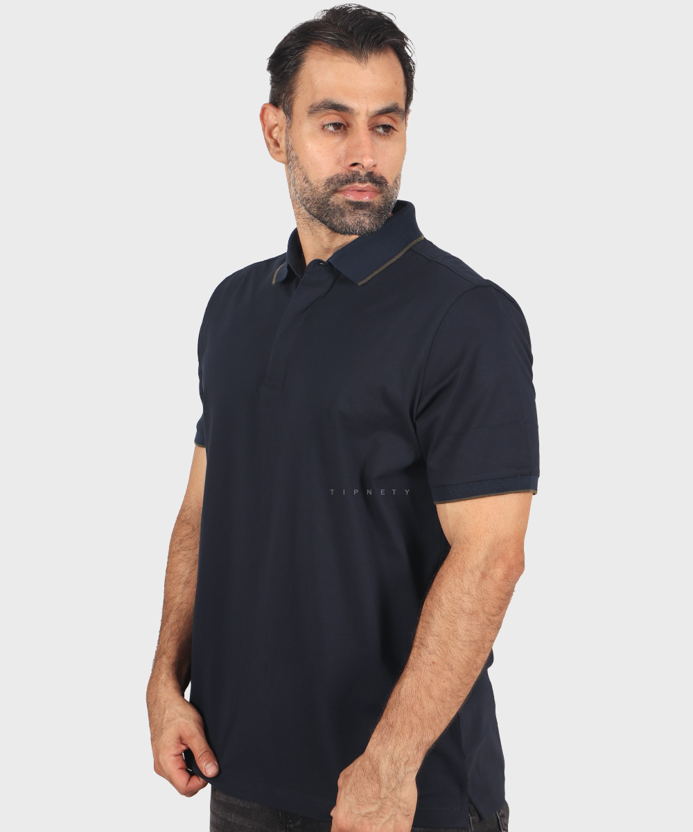                                                   سفید سورمه ای کرم روشن مشکی تیشرت یقه دار 0597  - تصویر 4