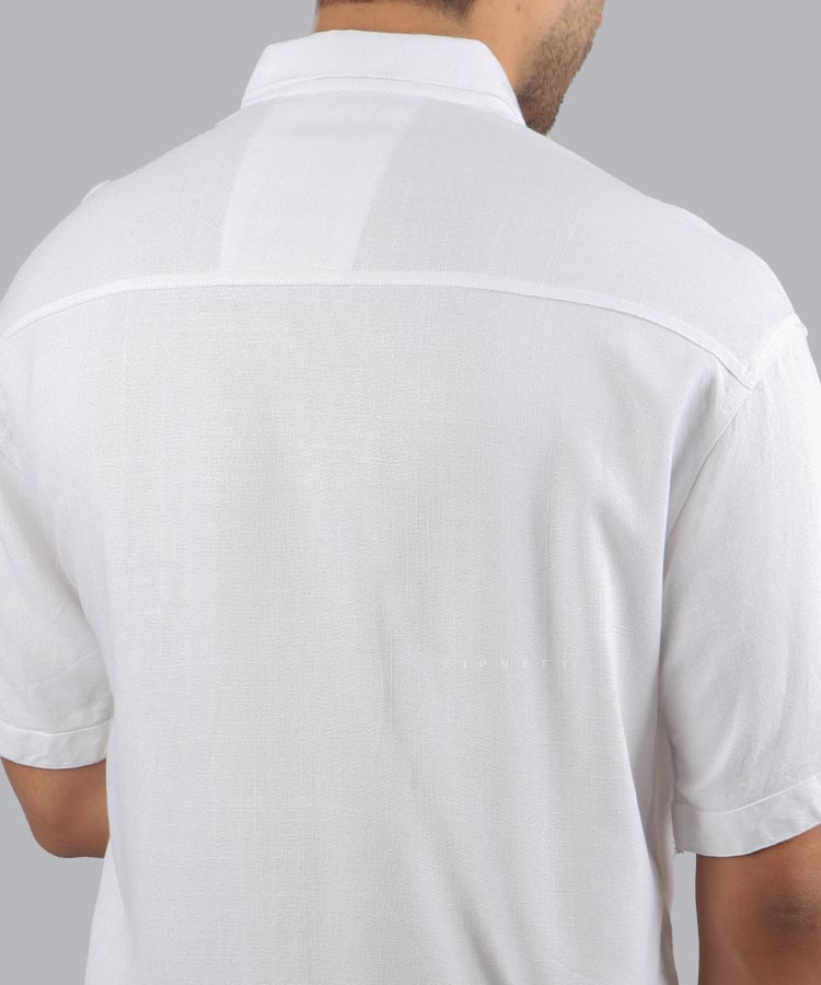                                                     شتری سفید صدری کرم سورمه ای مشکی پیراهن آستین کوتاه فیت 0580  - تصویر 6