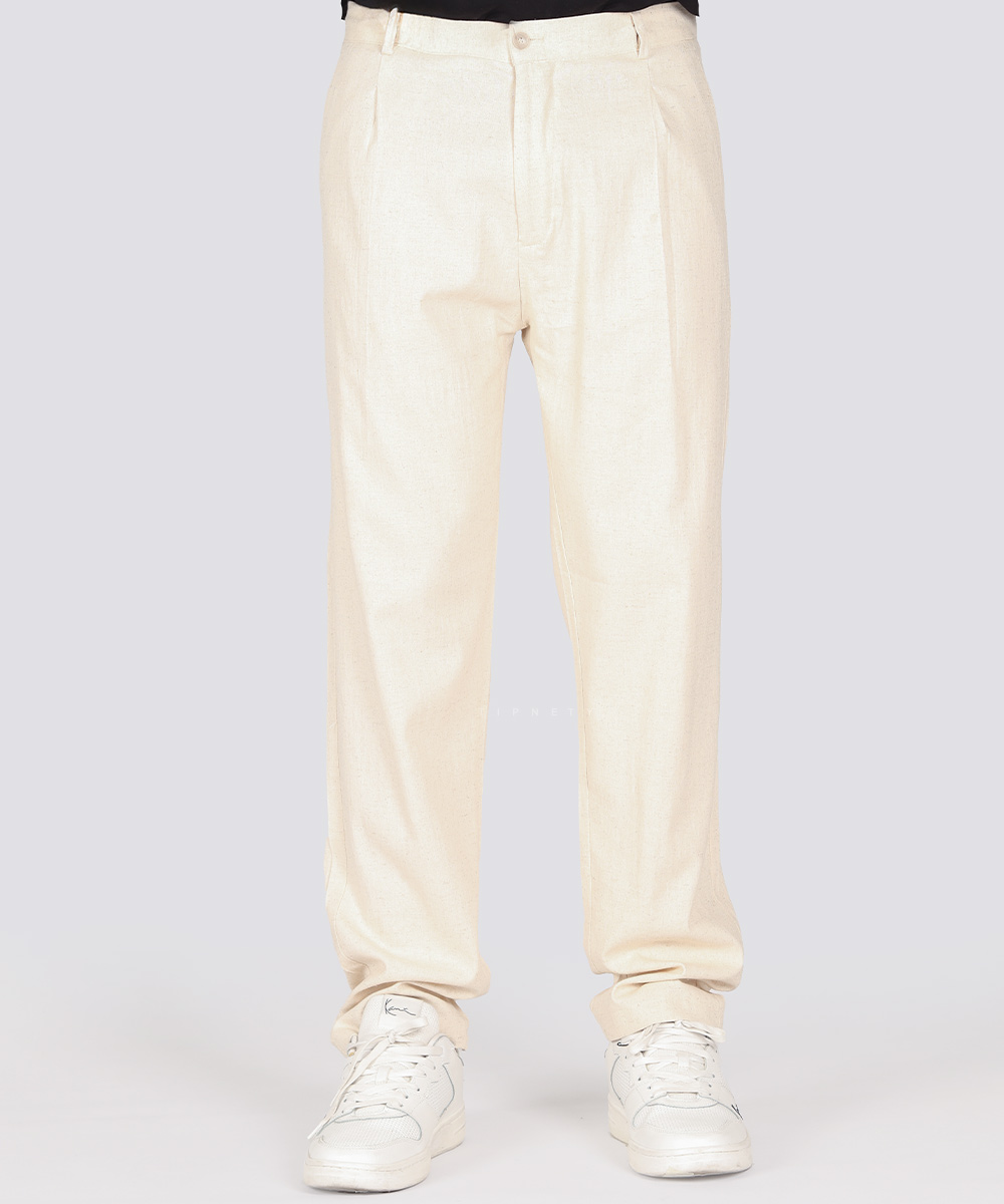                                                   استخوانی کرم مشکی سبز شلوار پارچه ای لینن 4937  - تصویر 3