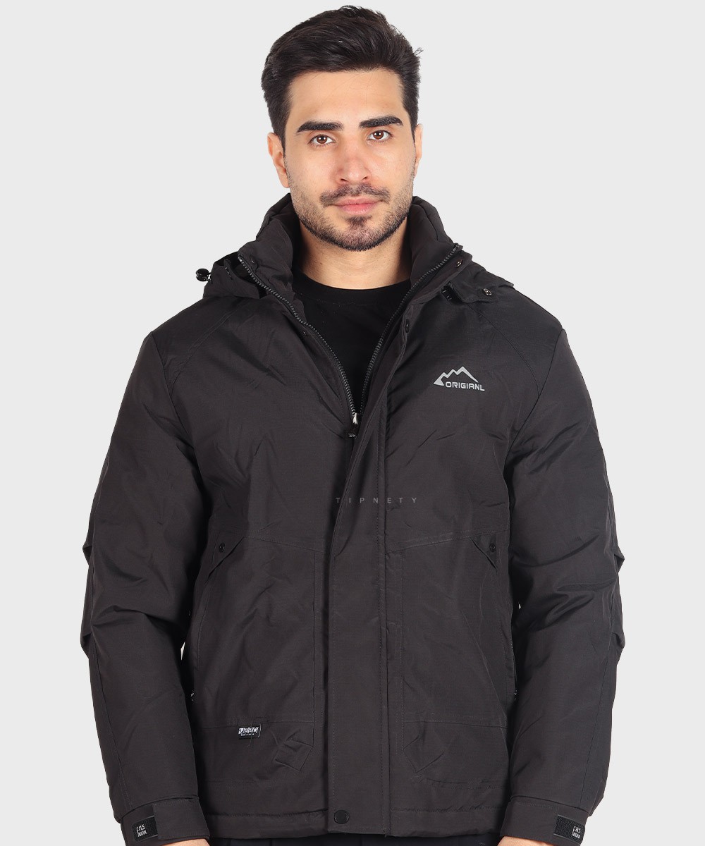 مشکی لجنی استخوانی صدری زمستانه کاپشن 7315  - تصویر 11