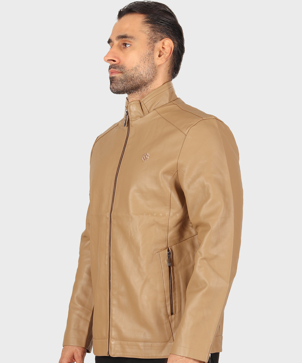                 خاکی مشکی کرم شیری زمستانه کت چرم 6317  - تصویر 10