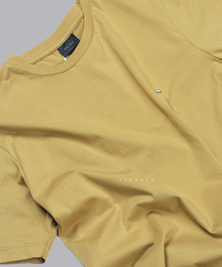 تیشرت ساده خردلی مردانه 9153