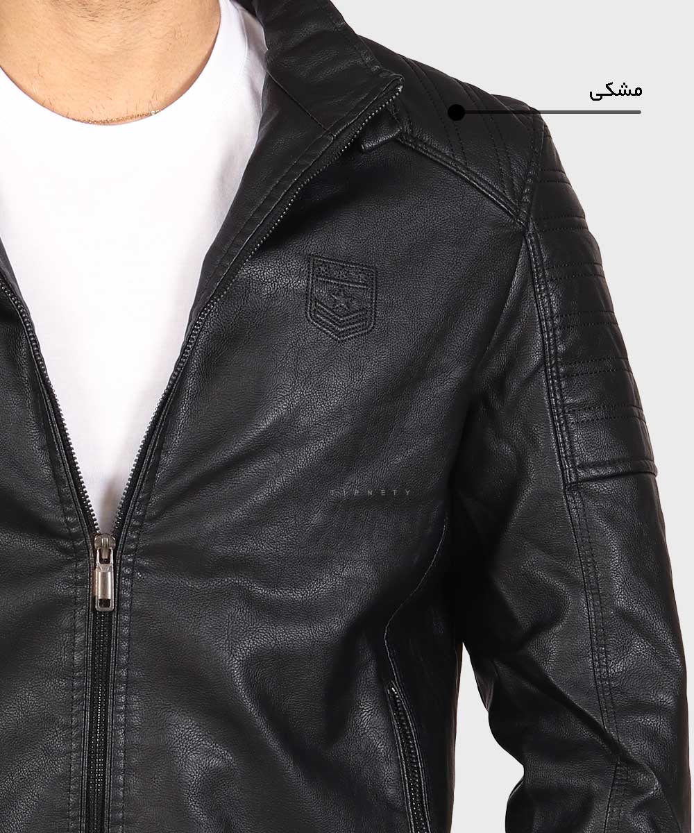                         عسلی خاکی مشکی زمستانه کت چرم 8822  - تصویر 6