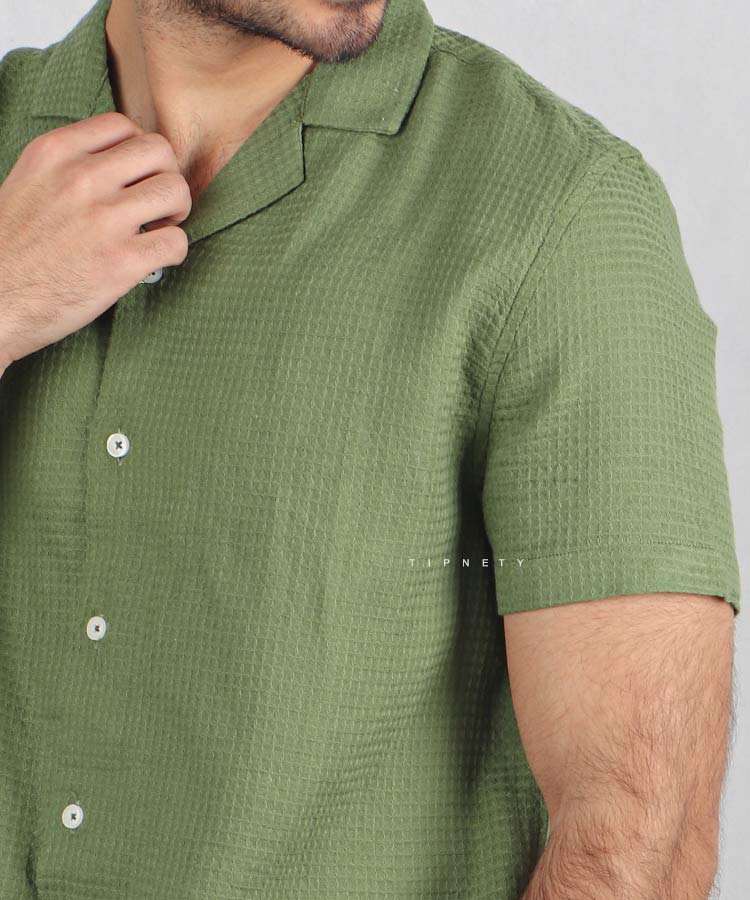 پیراهن یقه انگلیسی مردانه بیسکوییتی 5167