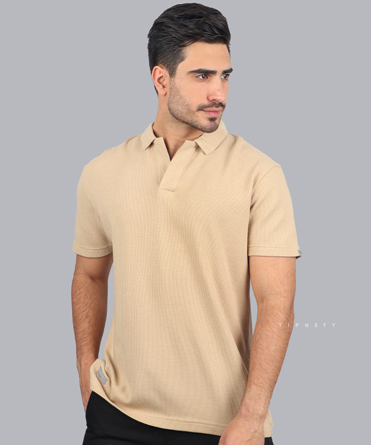 تیشرت یقه شکاری مردانه 3205