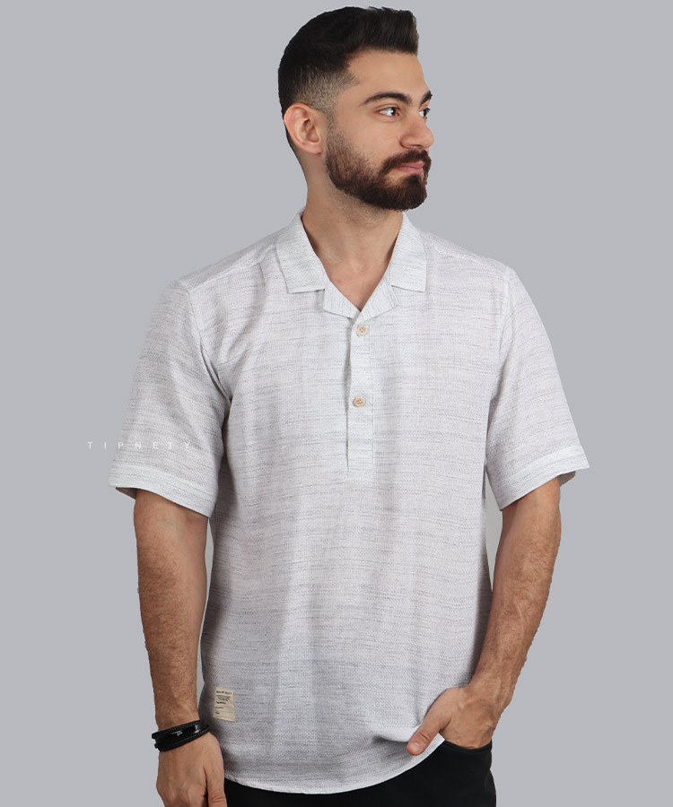 پیراهن یقه انگلیسی مردانه نیم دکمه 1870