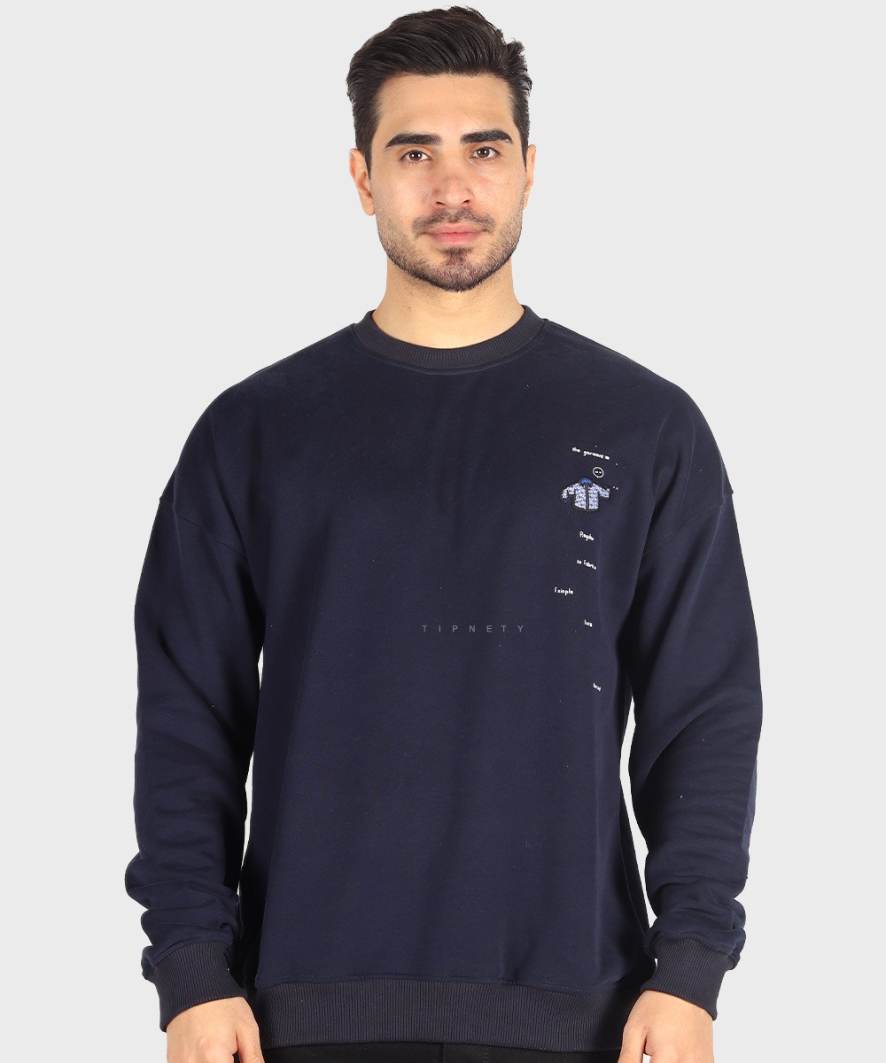         سورمه ای لجنی قرمز پاییزه پلیور 1786  - تصویر 3