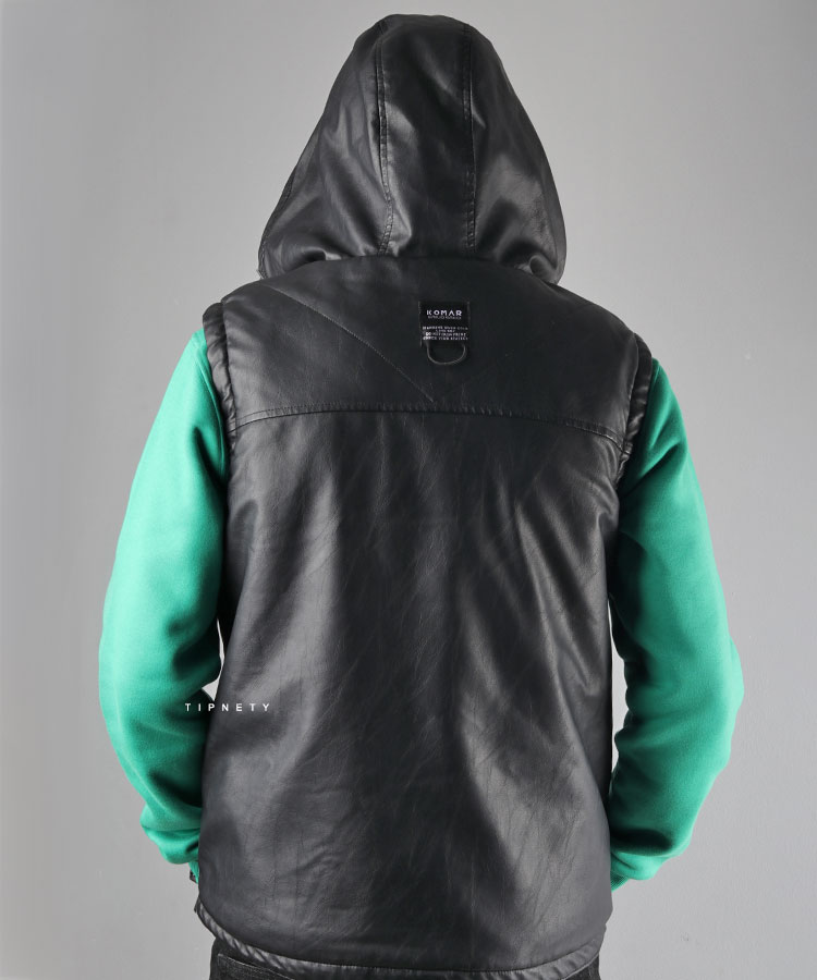 پافر مردانه مشکی و کلاه دار 6665