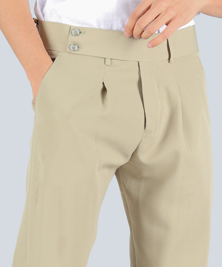                                                                                                                                                                                                                                                 سبز پسته ای شکلاتی استخوانی مشکی شلوار پارچه ای مام استایل 3937  - تصویر 7