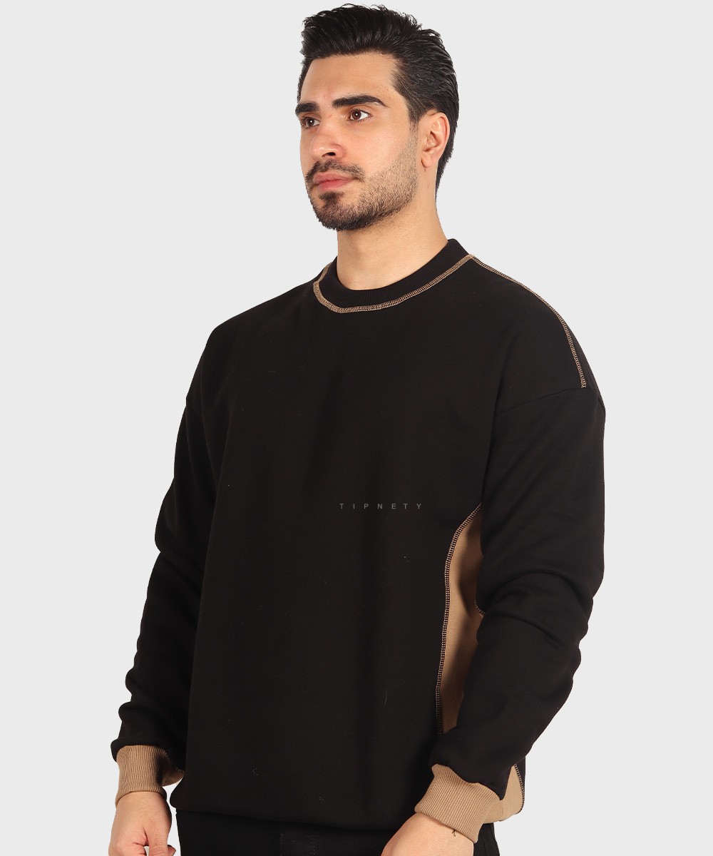       طوسی تیره مشکی پاییزه پلیور 1776  - تصویر 6