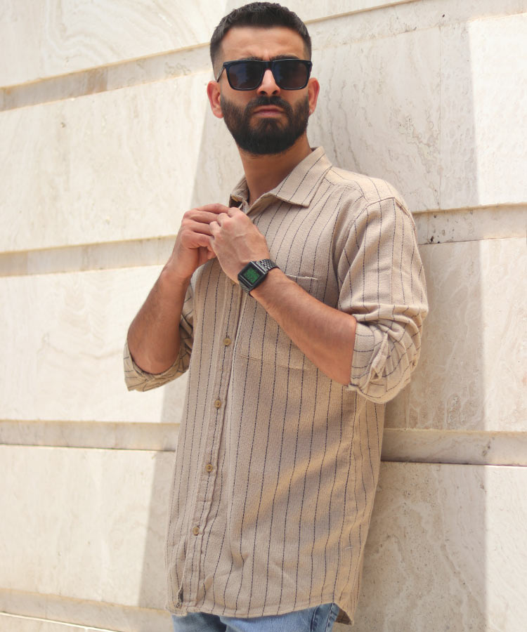 پیراهن آستین بلند لش مردانه کنفی 0825