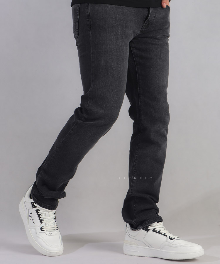 شلوار جین اسلیم مردانه ذغالی 0127