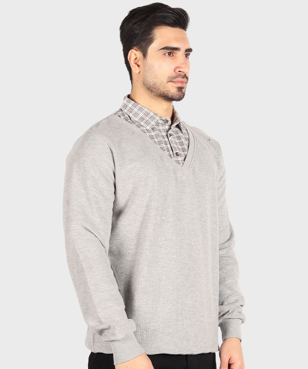         مشکی ملانژ سورمه ای پاییزه پلیور 2079  - تصویر 9