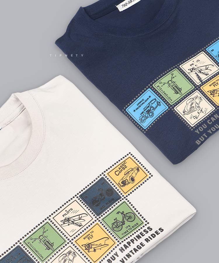 تیشرت طرح دار مردانه وینتیج 1385