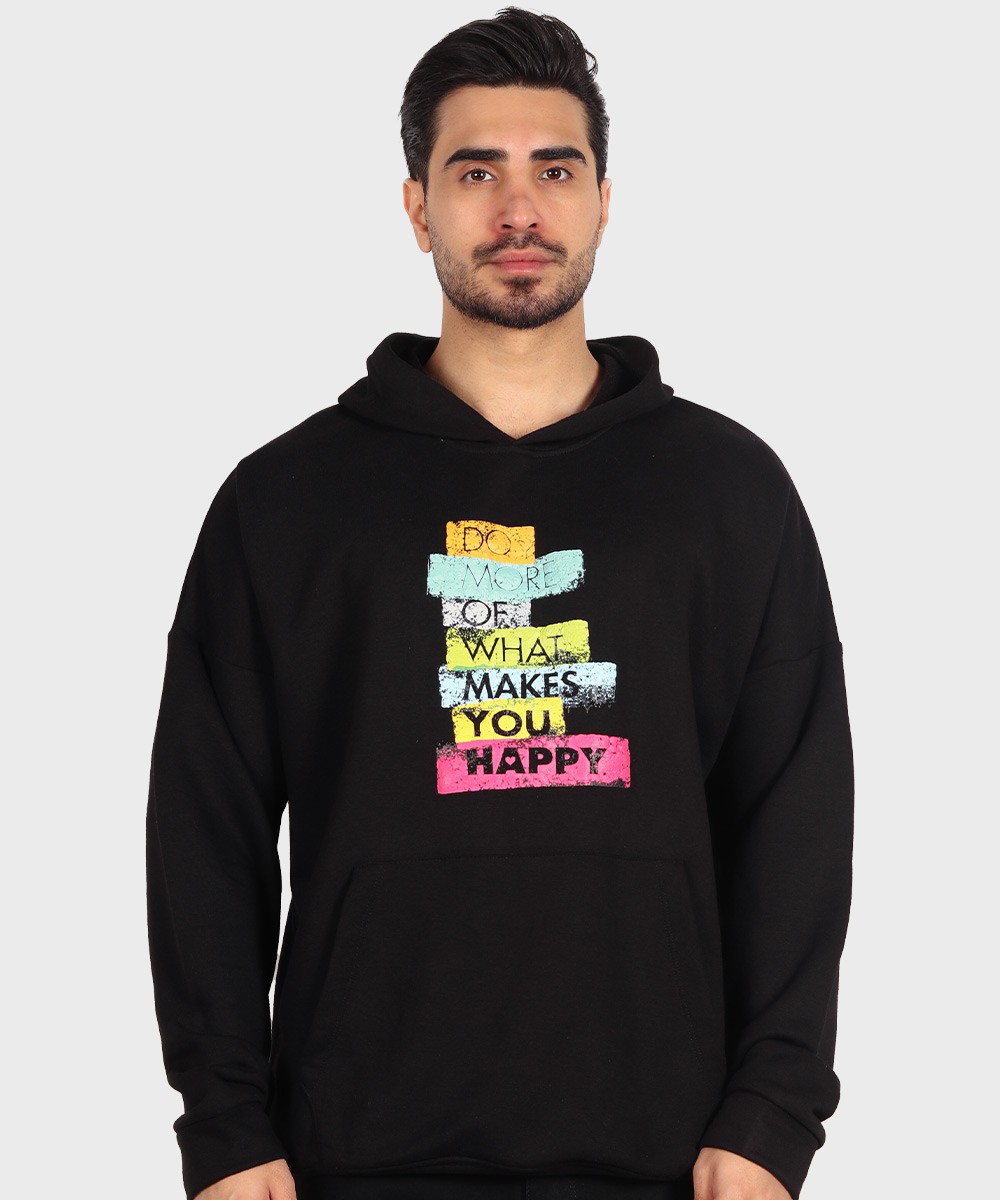 هودی مشکی طرحدار فری سایز 1458