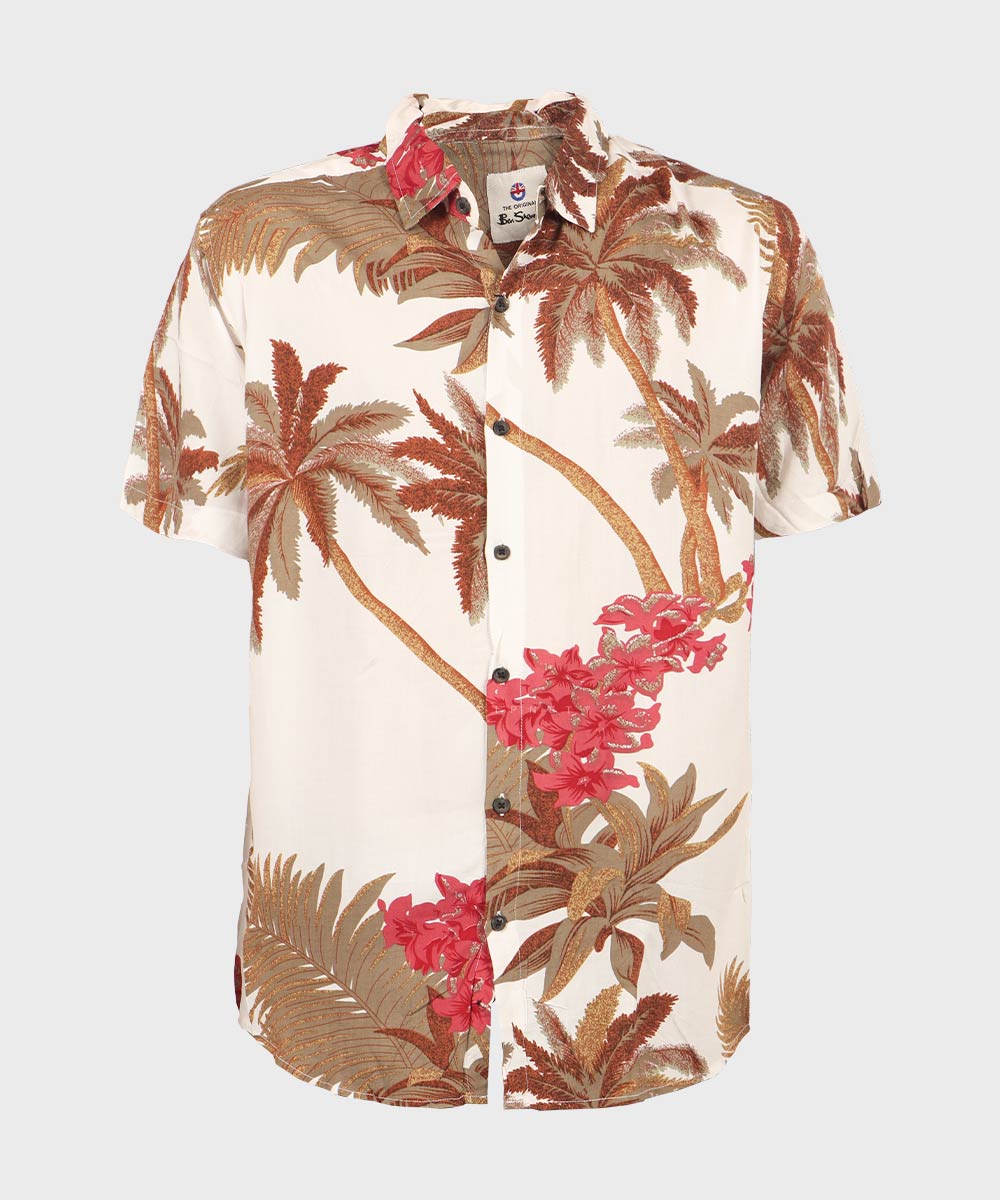 پیراهن مردانه هاوایی آستین کوتاه 2048