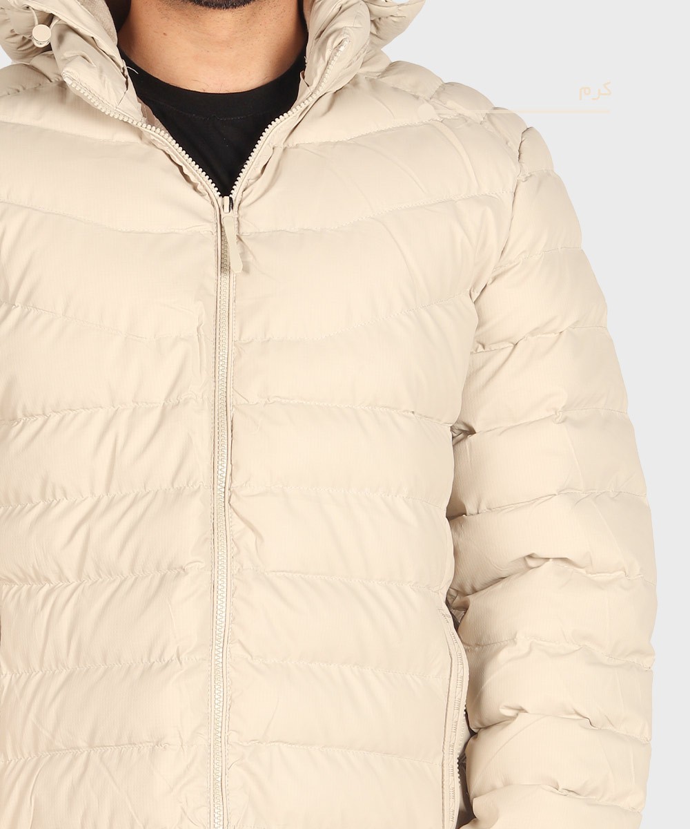 کرم مشکی سبز زمستانه کاپشن 6018  - تصویر 5