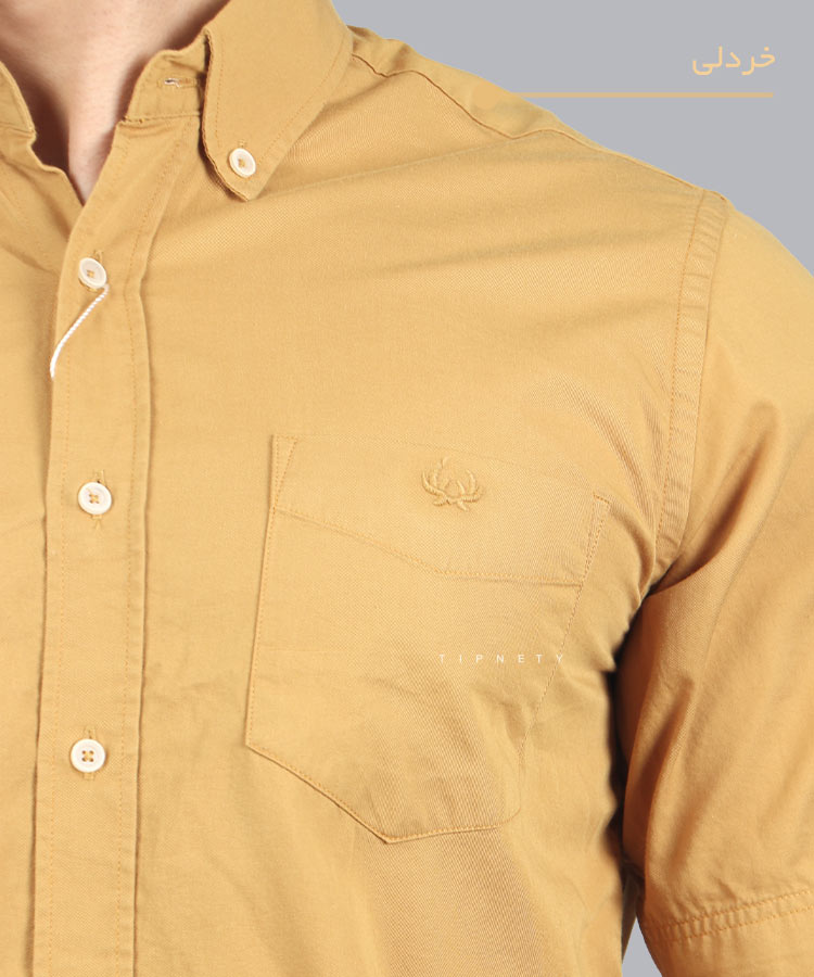                                                                                                                         کله غازی خاکی سبز خردلی نوک مدادی یشمی شتری طوسی زرشکی پیراهن آستین کوتاه کلاسیک 1026  - تصویر 8